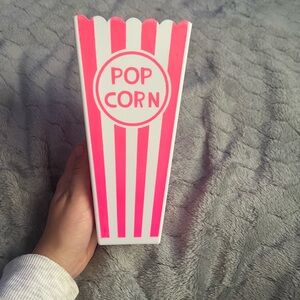 Pink and White Popcorn Container
